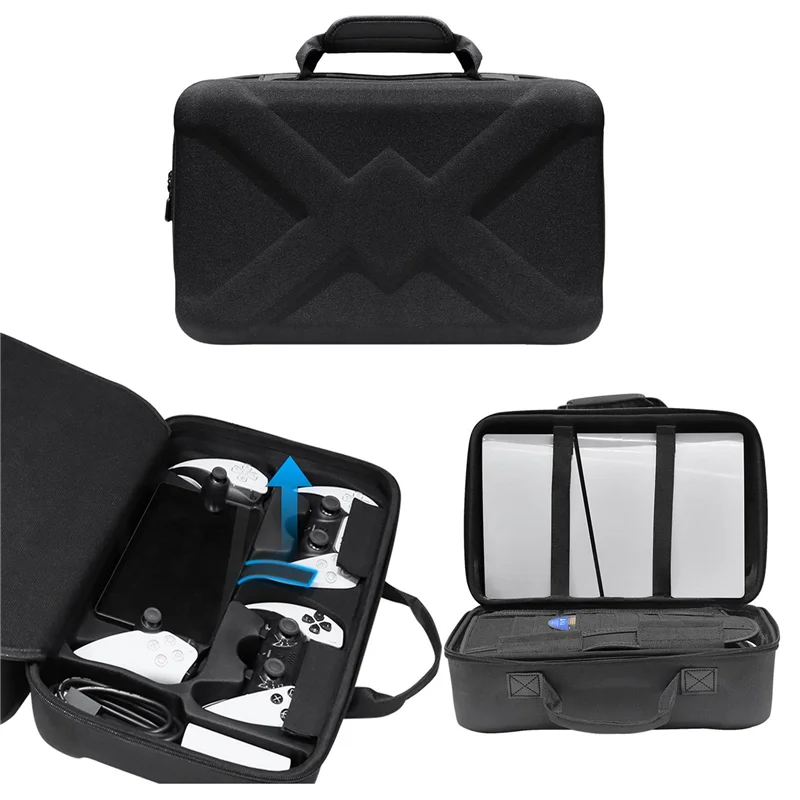 

-A32M For PS5 Slim Console Multifunctional Crossbody Hard Case For PS5 Portal Handheld Zipper EVA Storage Protection Bag