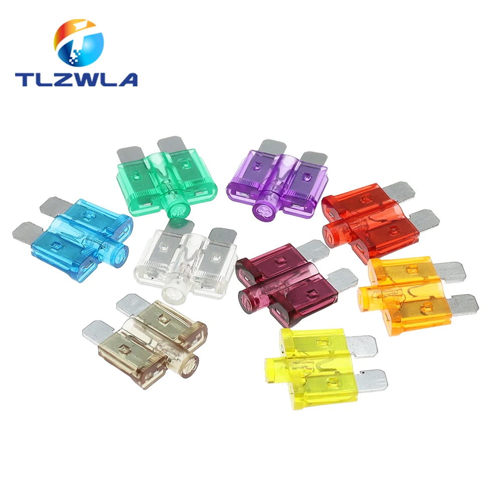 10PCS 5A 10A 15-40A Medium Size Auto Fuse Inserts Car Insurance Tablets Medium Fuse With Lamp Car Inserts Fuse With Box And Clip