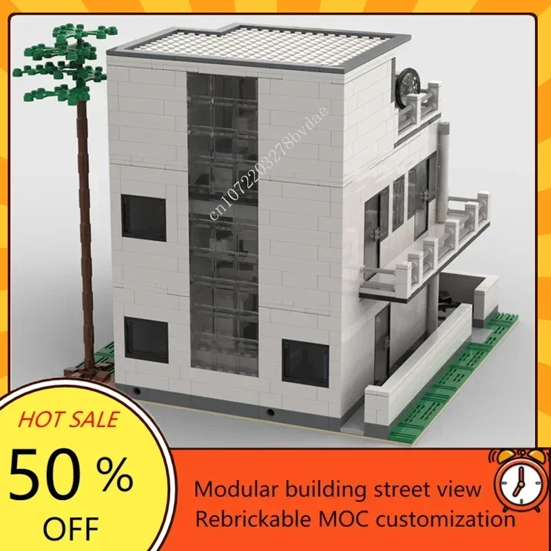 2604PCS MOC Modular Bauhaus Meisterhaus Street View Model Building Blocks Technology Bricks DIY Creative Assembly Kids Toys