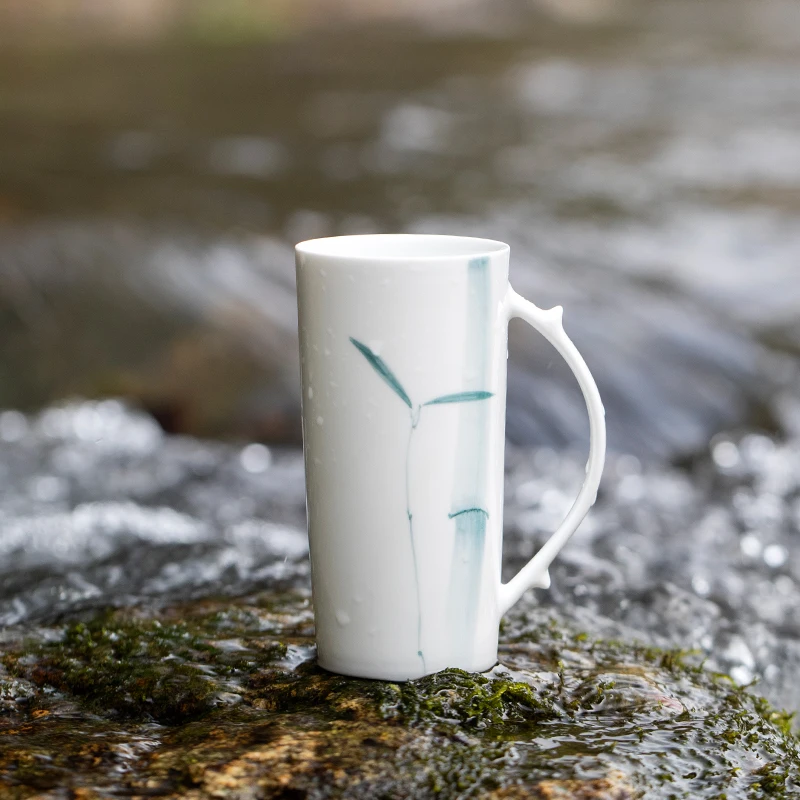 

Расписанные вручную керамические кружки большой емкости для офиса, фарфоровые чашки из Цзиндэчжэня с изображением Сливы, Орхидеи, Бамбука, Четырех благородных растений