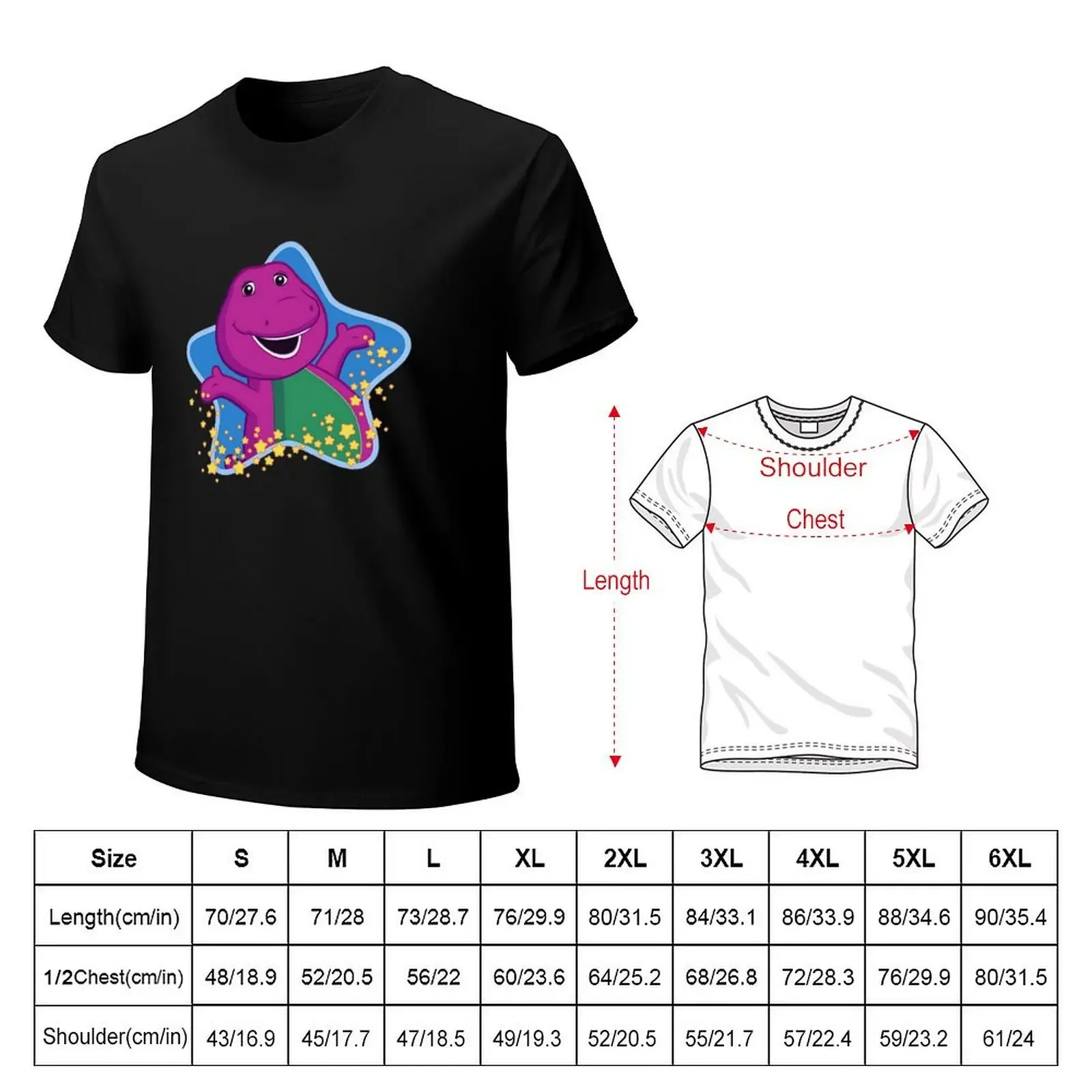 Barney (Barney & Friends) T-shirt plus size tops blacks mens t shirt