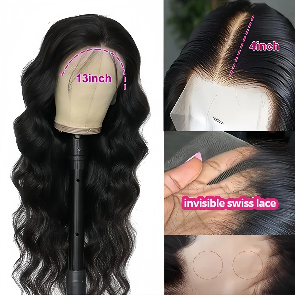 Body Wave 13x4 HD Lace Front Echthaarperücke Unverarbeitetes Jungfrauenhaar Vorgezupfte Echte HD Echthaarperücken für Frauen – Detail 5