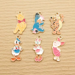 10pcs Anime Cartoon Charm for Jewelry Making Enamel Necklace Bracelet Earring Pendant Diy Accessories Alloy Metal Gold Plated