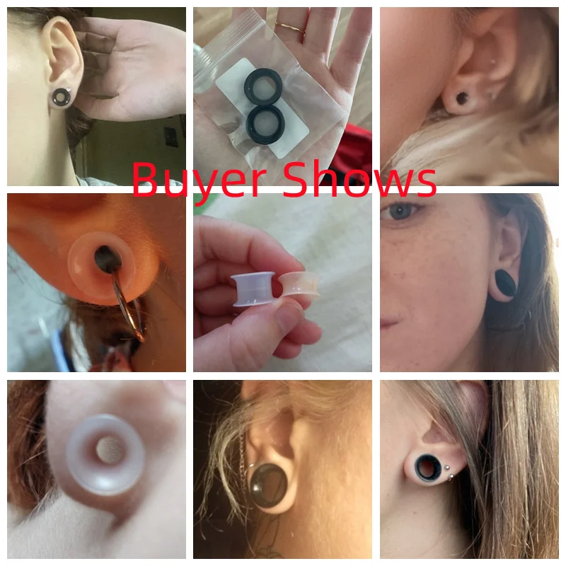 1 par de túneles y tapones de silicona para pendientes, 3-22mm, Flexible, doble acampanado, calibre de oreja de carne, expansor, ensanchadores,