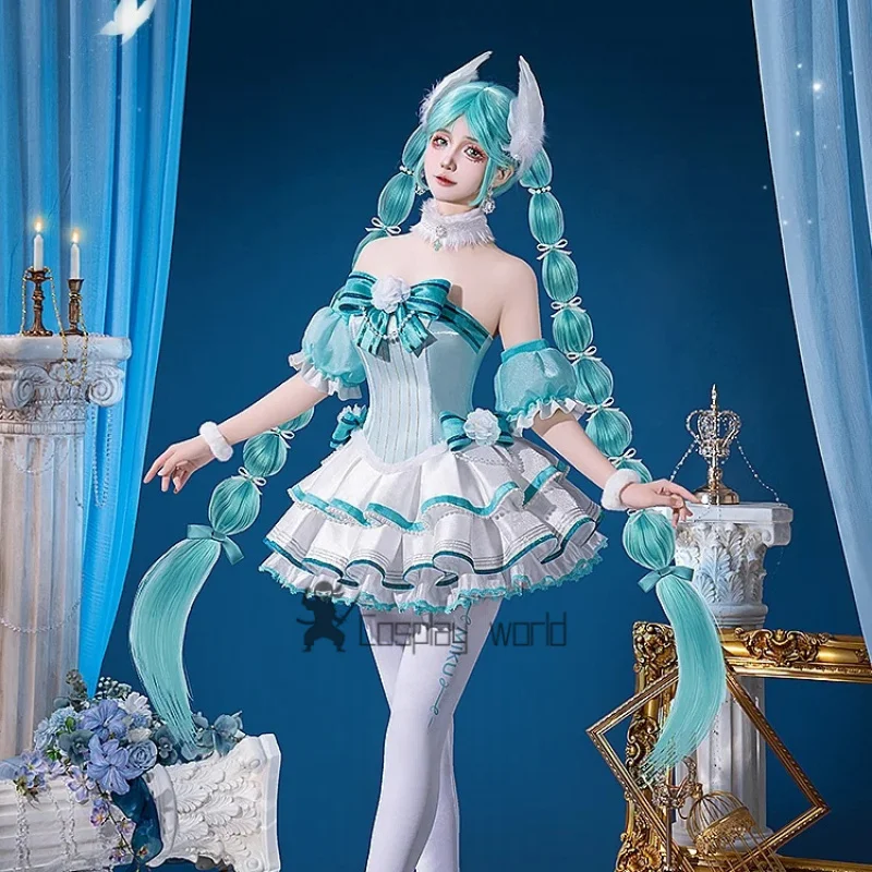 

Аниме проект Sekai косплей костюм Мику Лебединое озеро синее платье с рыбьей косточкой униформа реквизит Хэллоуин карнавальный костюм для женщин игра