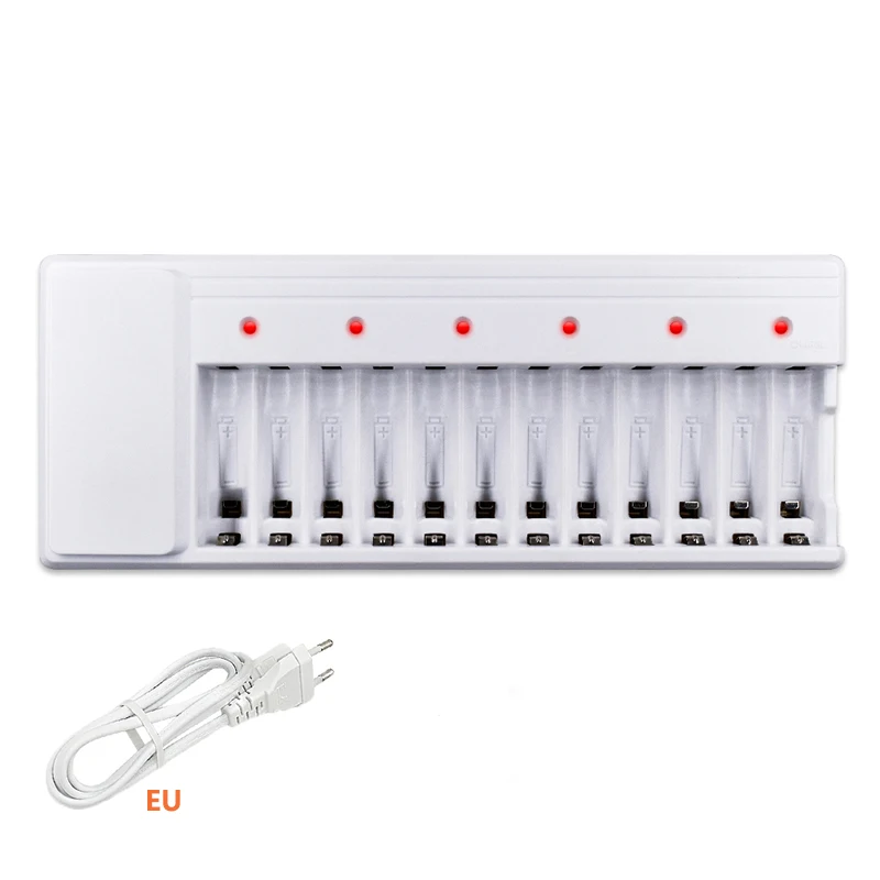 PALO 12 slots AA AAA Battery Charger For NI-MH NI-CD 1.2V AA/AAA Rechargeable Battery LED Display Smart Battery Charger
