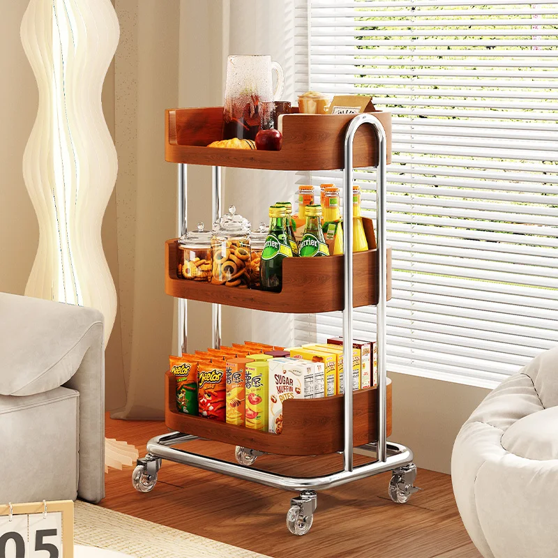 

Ring Map Medieval Snack Cart Living Room Sofa Layered Shelf Household Floor Beverage Water Cup Storage