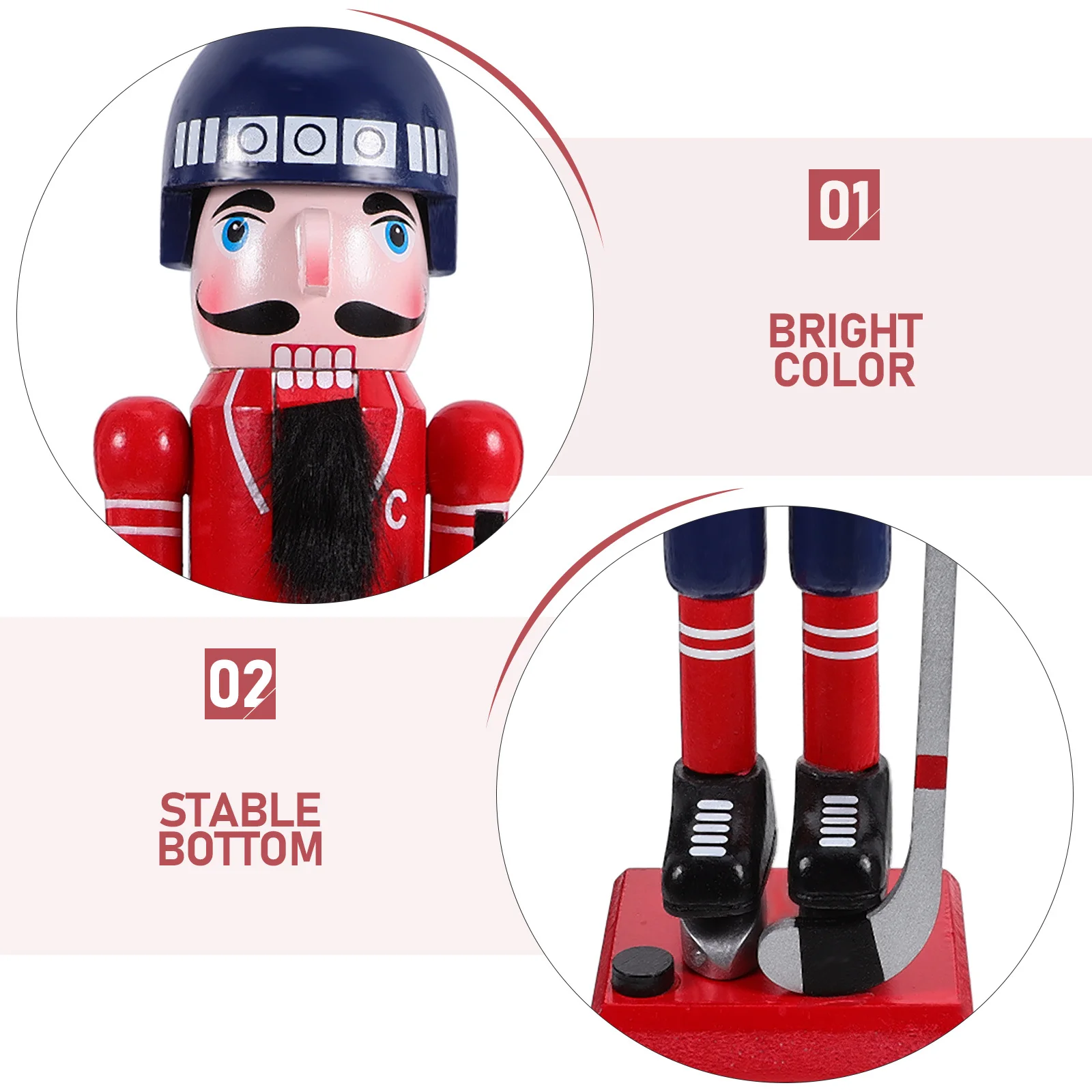 

Wood Nutcracker Desktop Ice Hockey Sports Theme Xmas Winter Table Centerpiece Christmas Decor Christmas Nutcracker Figure