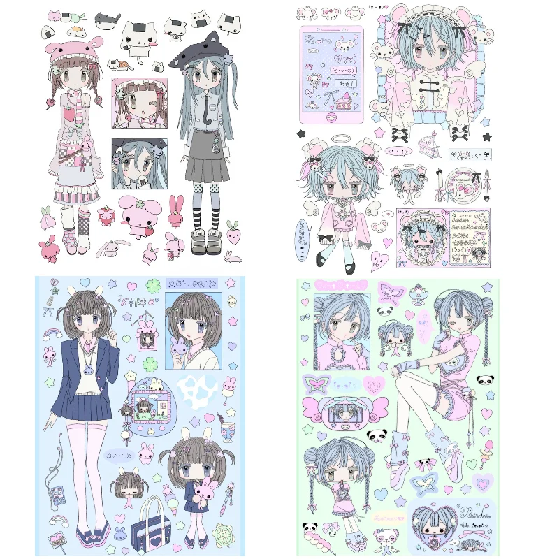 

Cartoon Character Series Sticker Handbook Material Cute Anime Style Mobile Phone Case Decoration Material