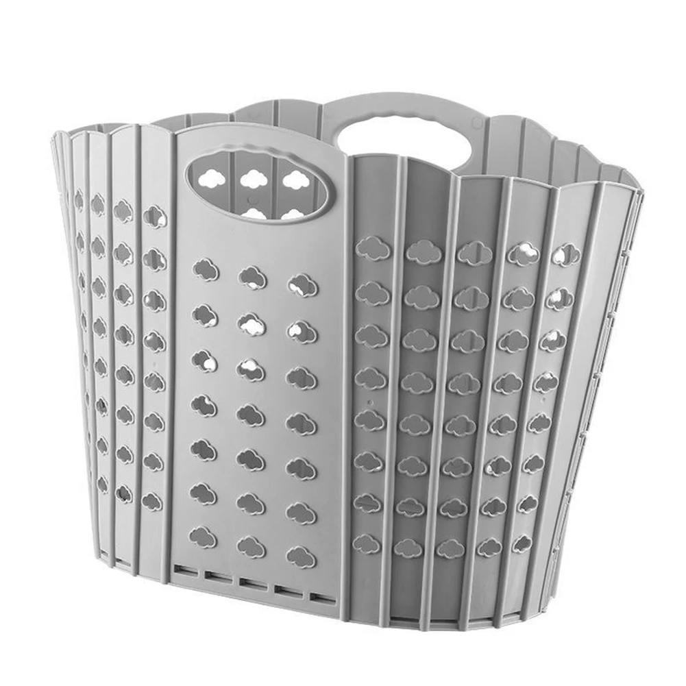 

Compact Space Saving Basket Home Organizer 35*27*27cm Folding Clothes Basket Compact Size Convenient Wall Attachment