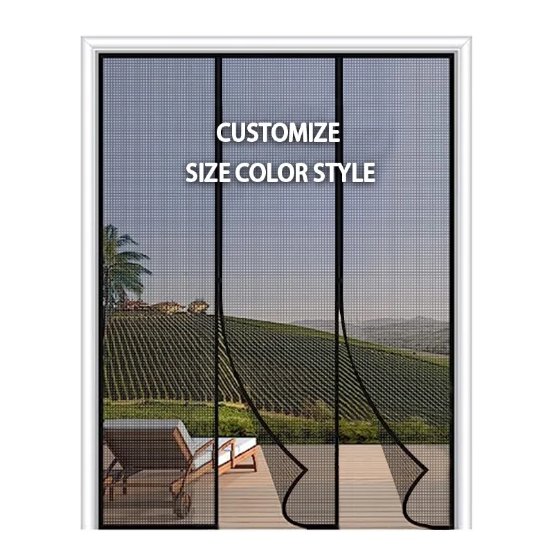 Magnetic Door And Window Mosquito Net Anti Insect Mesh Curtain Screen Net Custom With Automatic Closing For Glass & Sliding Door