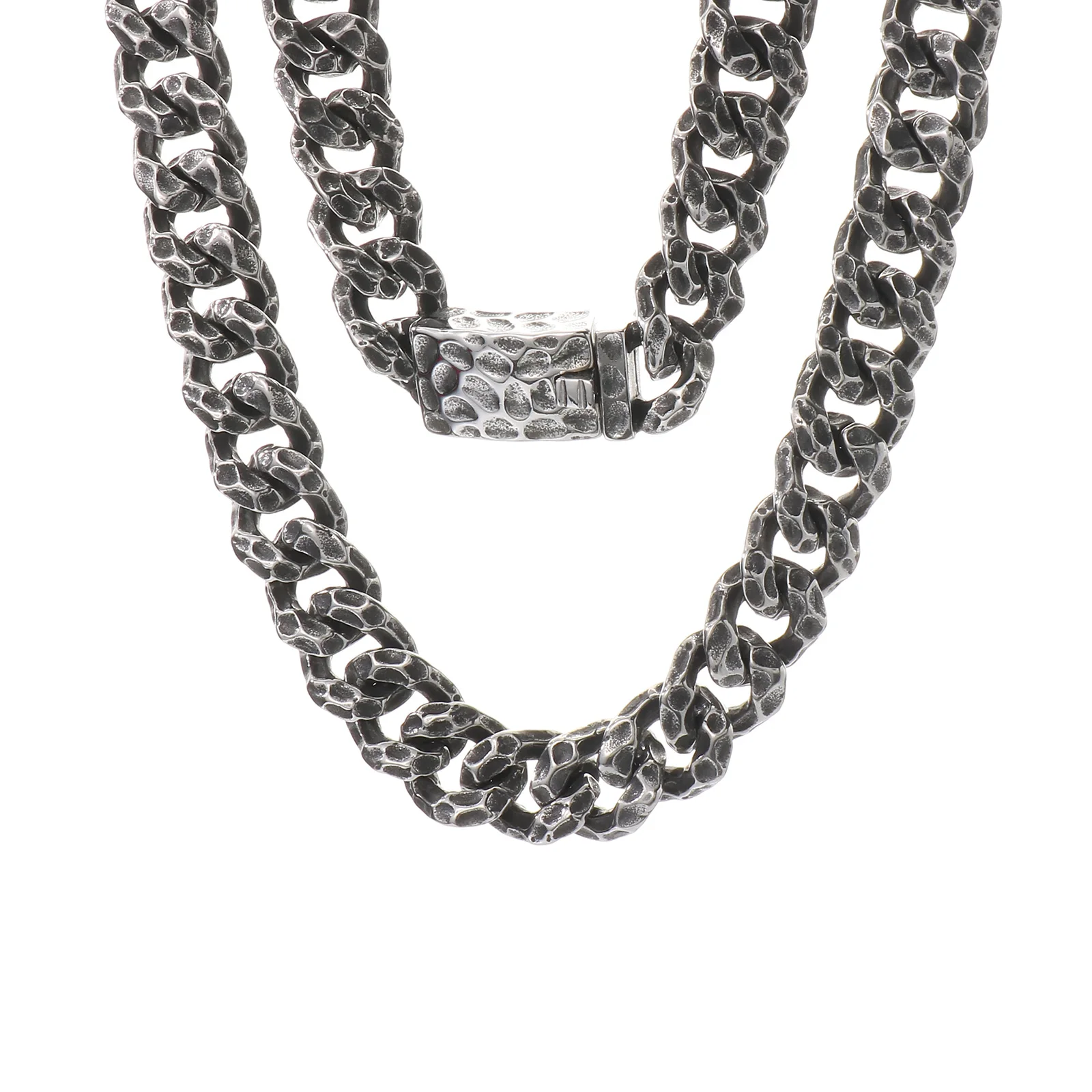

316L Stainless Steel Cuban Link Chain Necklace For Men 60cm14mm Thick Long Chains Male Neck Hip Hop Jewelry Accessories
