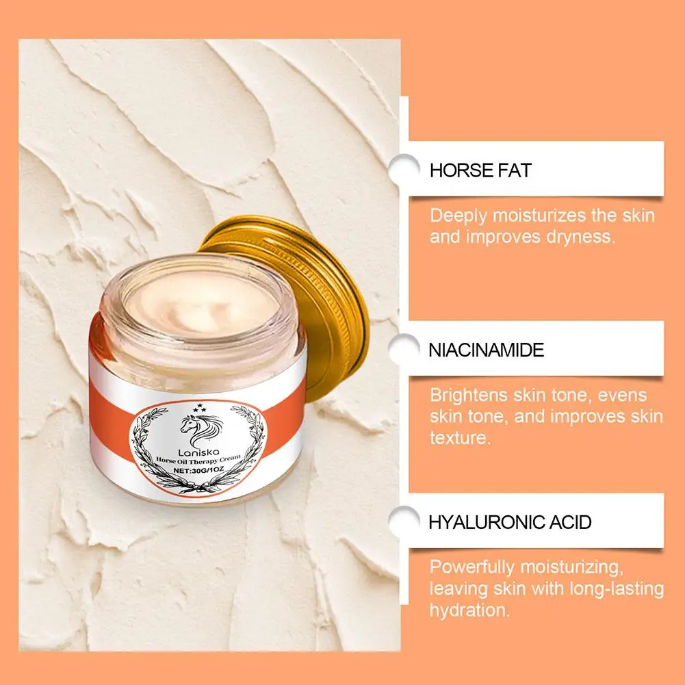 

30g Horse Oil Cream Firming and Lifting Facial Skin Body Moisturizing Brightening Cream Anti-Dryness Cracking Skin Care Cream