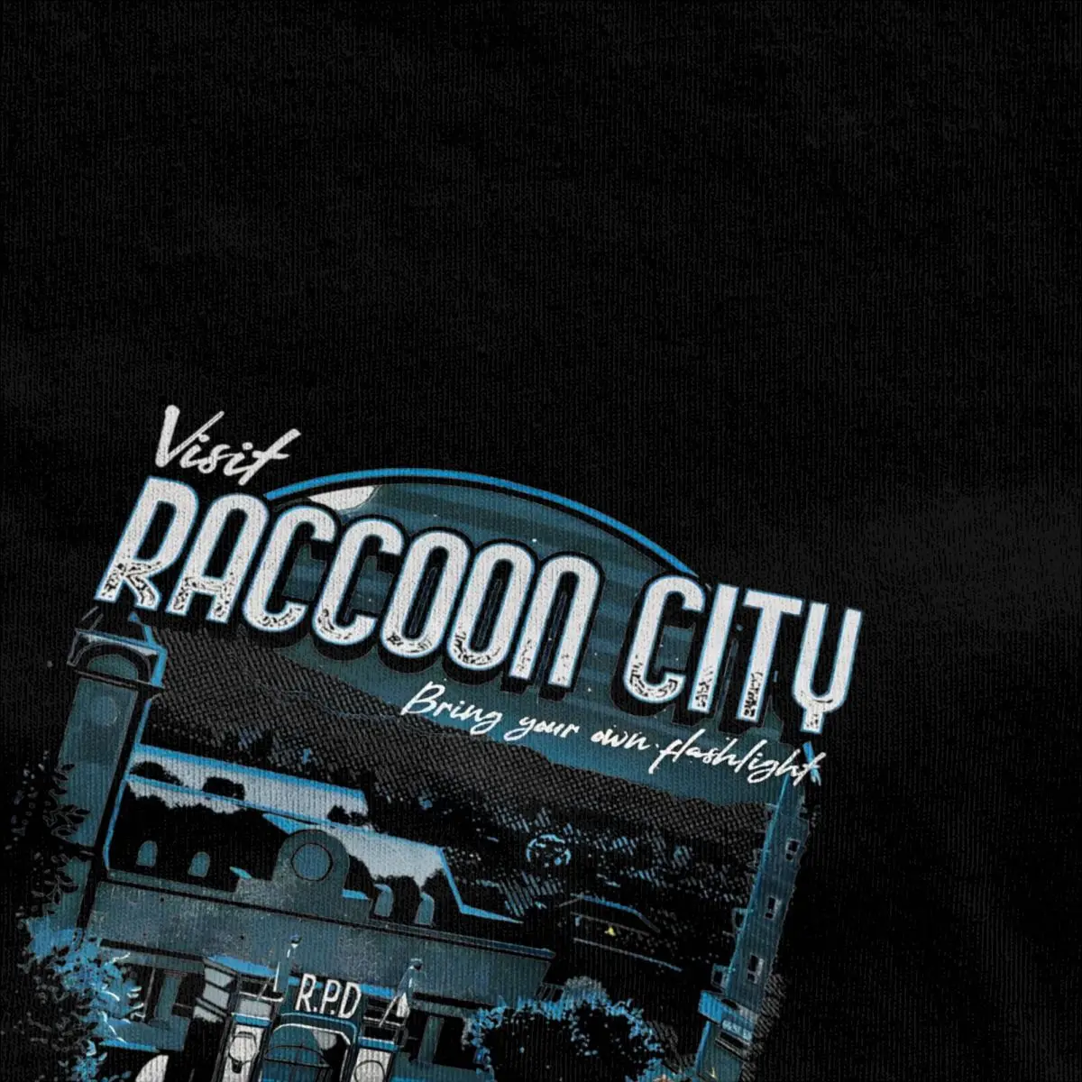 Vintage T Shirt Visit Raccoon City 100% Cotton T-Shirts R-Resi dent evils Hippie Tshirt for Men Fun Casual Short Sleeve Clothing