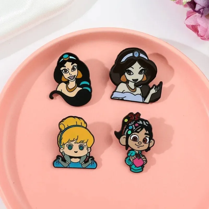 Disney Princess Series Brooch Anime Figure Cinderella Vanellope Von Schweetz Merchandise Decoration Birthday Gift Christmas Gift