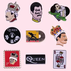 Classic Queen Metal Enamel Pins Cartoon Ticket Brooch Clothes Backpack Lapel Hat Badges Collect Rock Band Jewelry Gifts for Fans