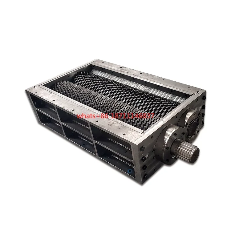 Double Shaft Wood Tire Tyre Tobacco Plastic Cardboard Metal Rubber Shredder Blade Chamber Box For Sale