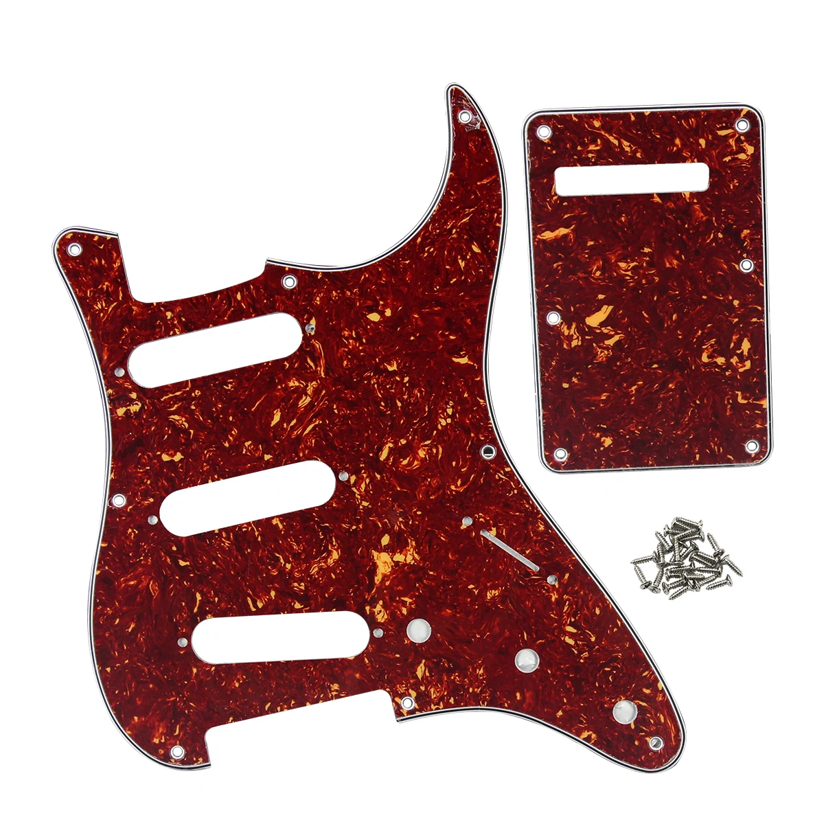 FLEOR Set of Vintage 8 Hole SSS Electric Guitar Pickguard Pick Guard +Back Plate + Screws for ST Guitar Parts,5 Colors Choose