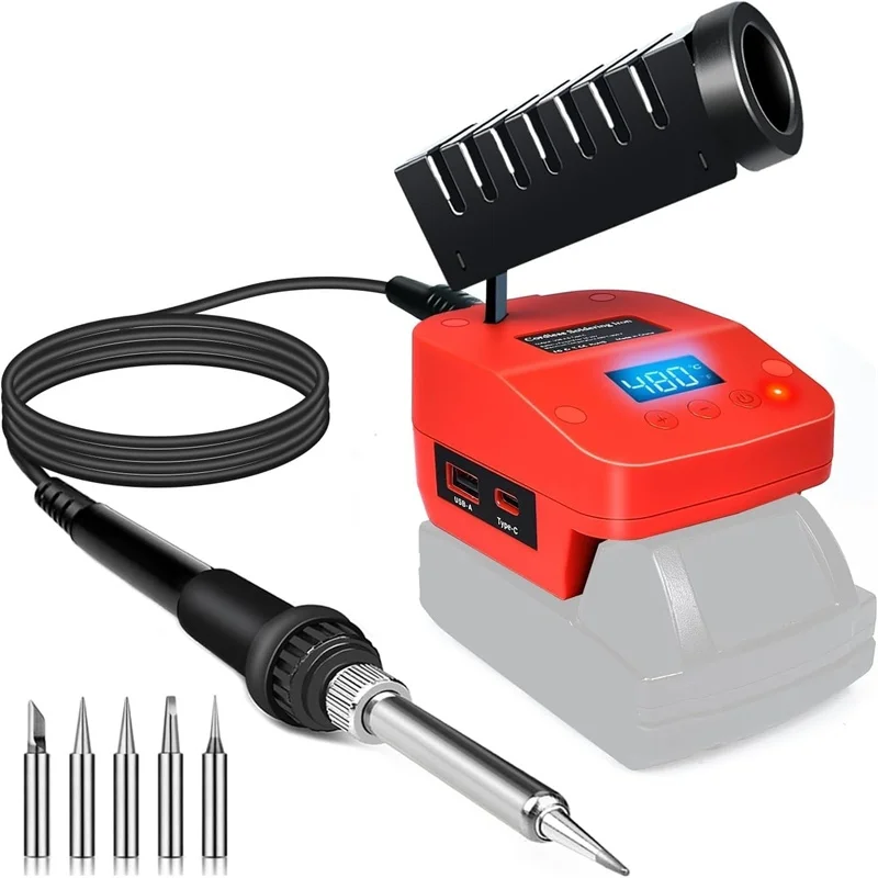 

for Milwaukee 18V Battery Electric Fast Heating Up Soldering Iron with USB&Type C for Wire Welding Soldering Iron Station