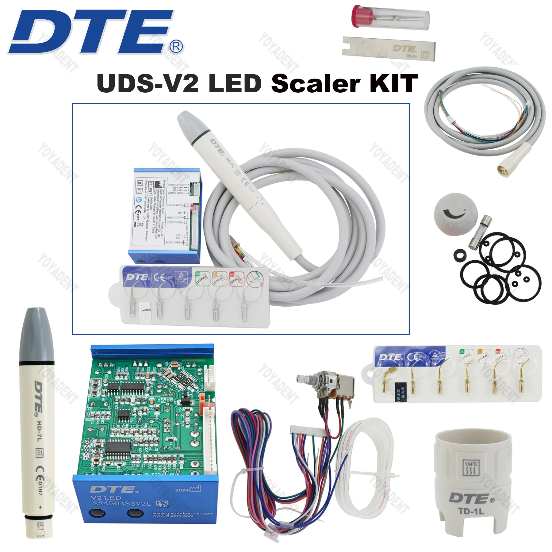 

Woodpecker DTE Dental Ultrasonic Scaler Build in V2 LED Scaler Handpiece Fit NSK SATELEC ACTEON Dentist Chair Unit