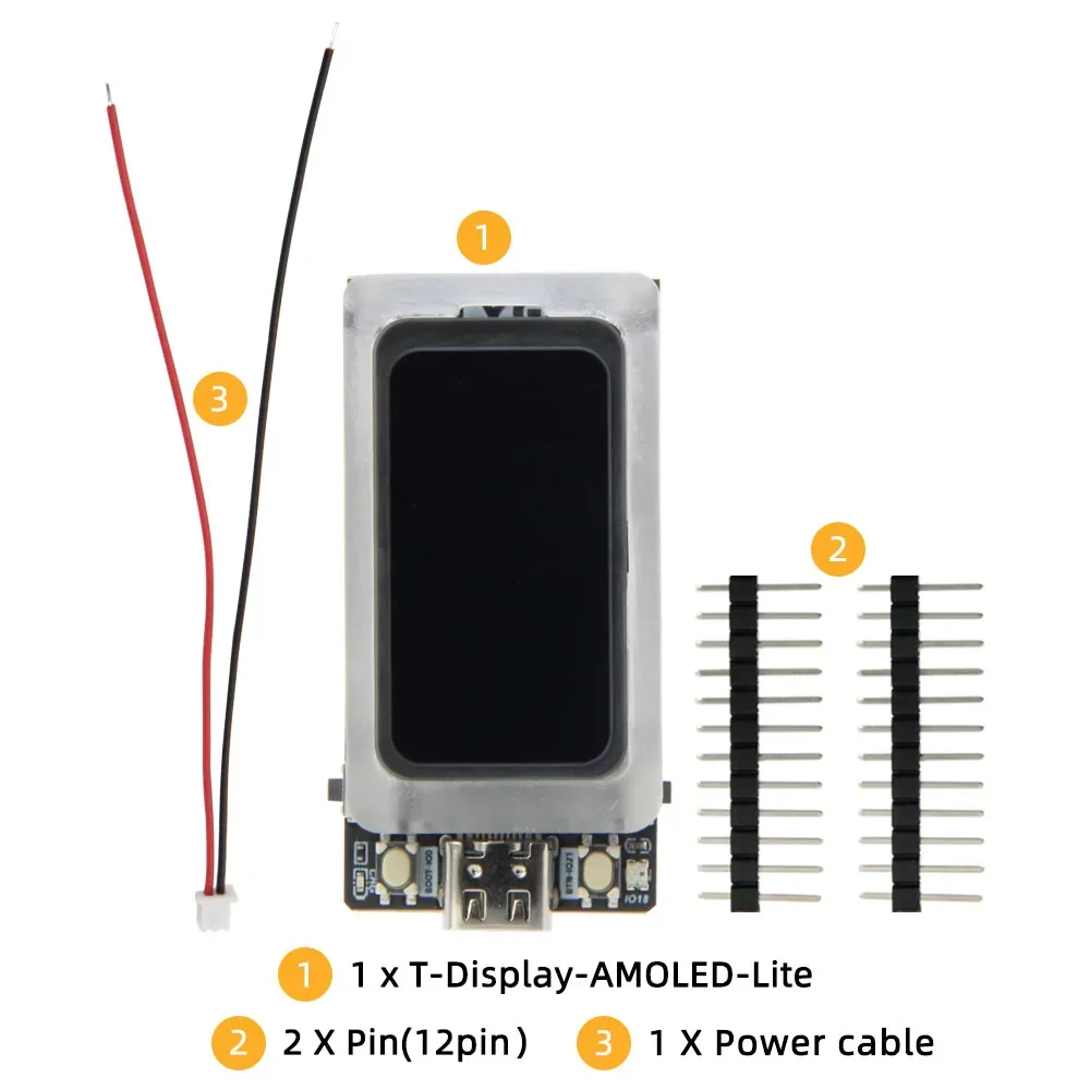 

LILYGO TTGO T-Display-AMOLED-Lite ESP32-S3R8 OLED Development Board Programmable Devices Module