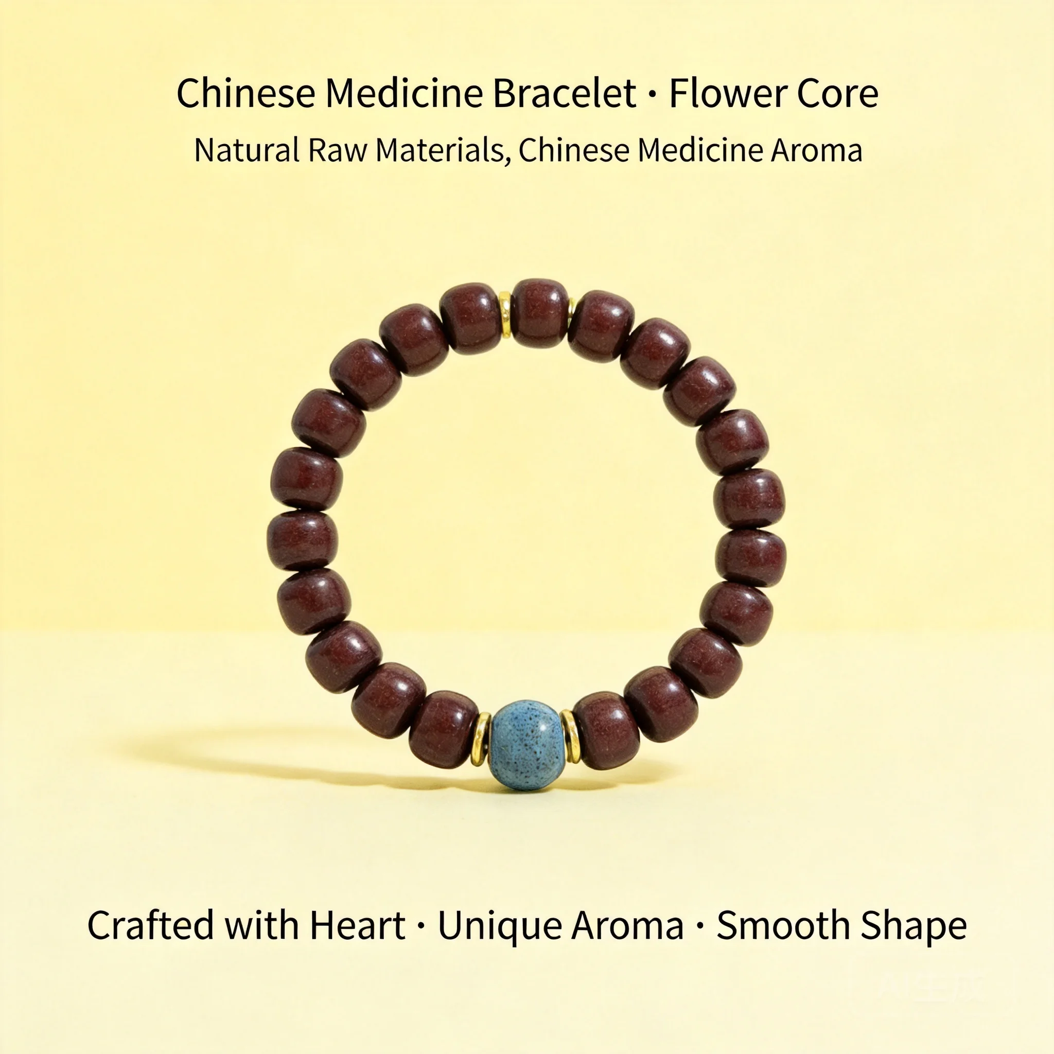 Chinese Style Natural Herbal Incense Beaded Bracelet Good Luck Blessing Wealth Attracting Unisex Handmade Aromatic Ceramic Accen