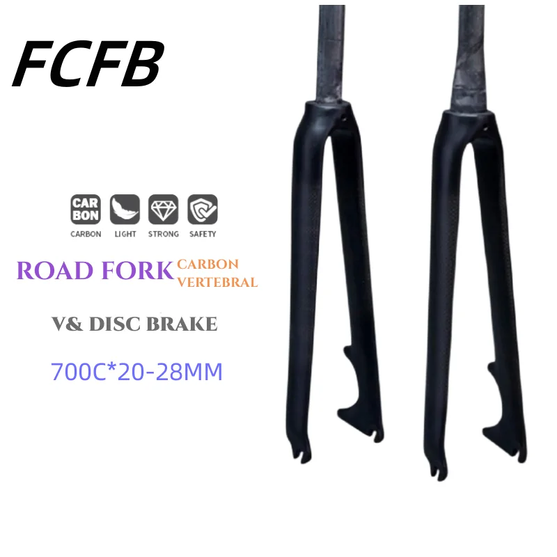 

Full Carbon Fiber Bike Road Fork Bicycle Parts Hard Fork 700C Disc Brake Tapered / Straight Super light 400g +/_ 20g