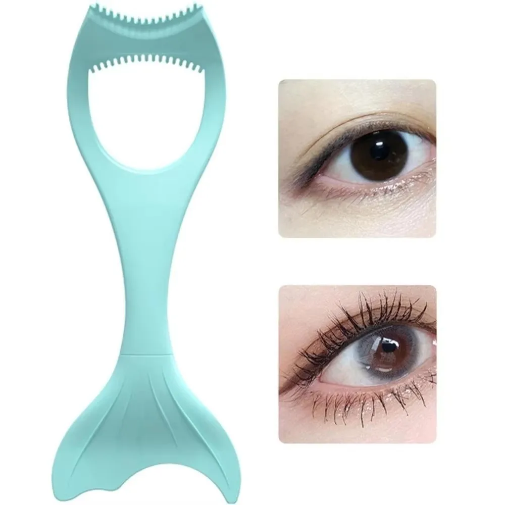 Silicone Mascara Shield Mermaid Eye Shadow Applicator Guard False Eyelashes Extension Eye Makeup Tool for Women Girls Beginners