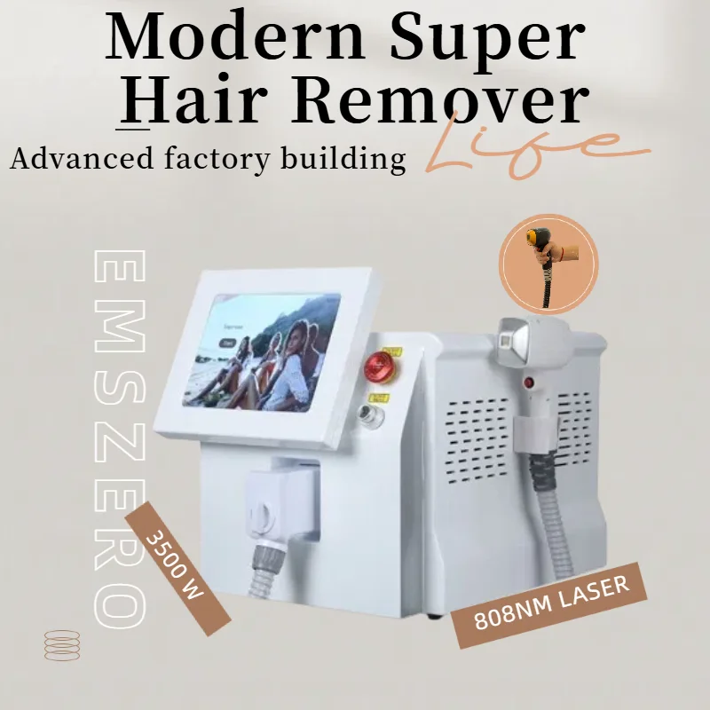 

Painless Ice Compress Diode Laser Hair Removal Machine 3500W 3 Wavelengths 755/808/1064nm for Permanent Body Face Legs at Home.