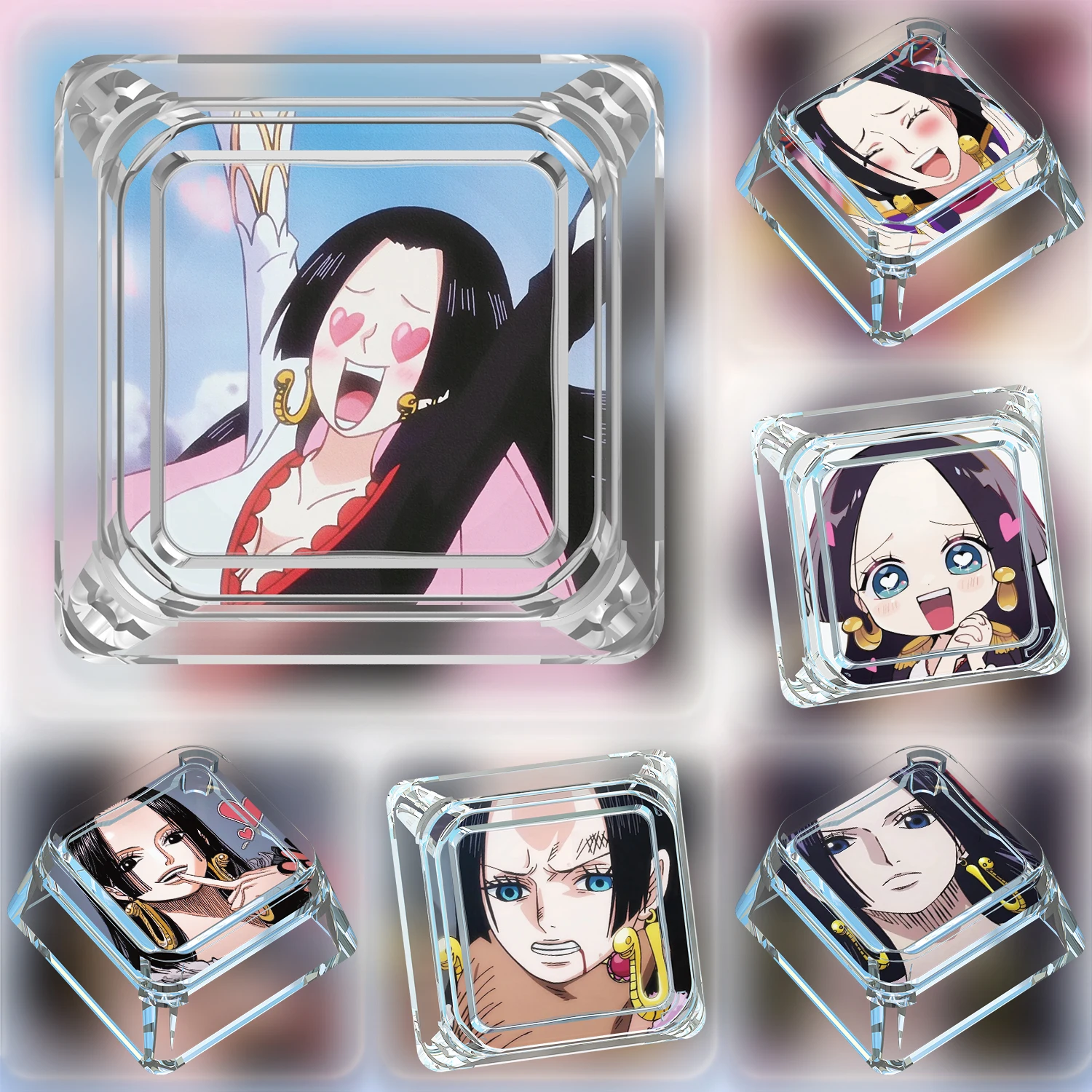 

New Cartoon One Piece Hancock Mechanical Keyboard Keycap Cross Axis Mechanical Keyboard Transparent Light Transmission Keycap