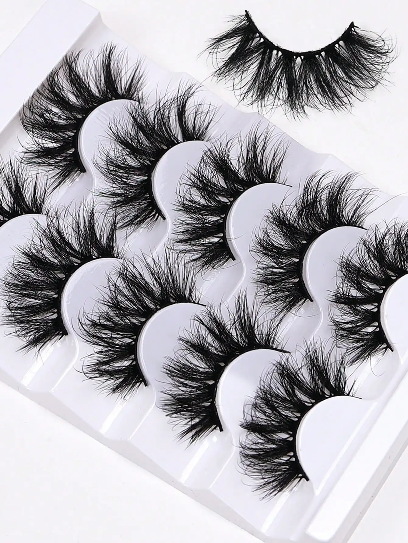 5 Paar flauschige, voluminöse, lange, strapazierfähige, dramatische, unordentliche Wimpern – Detail 2
