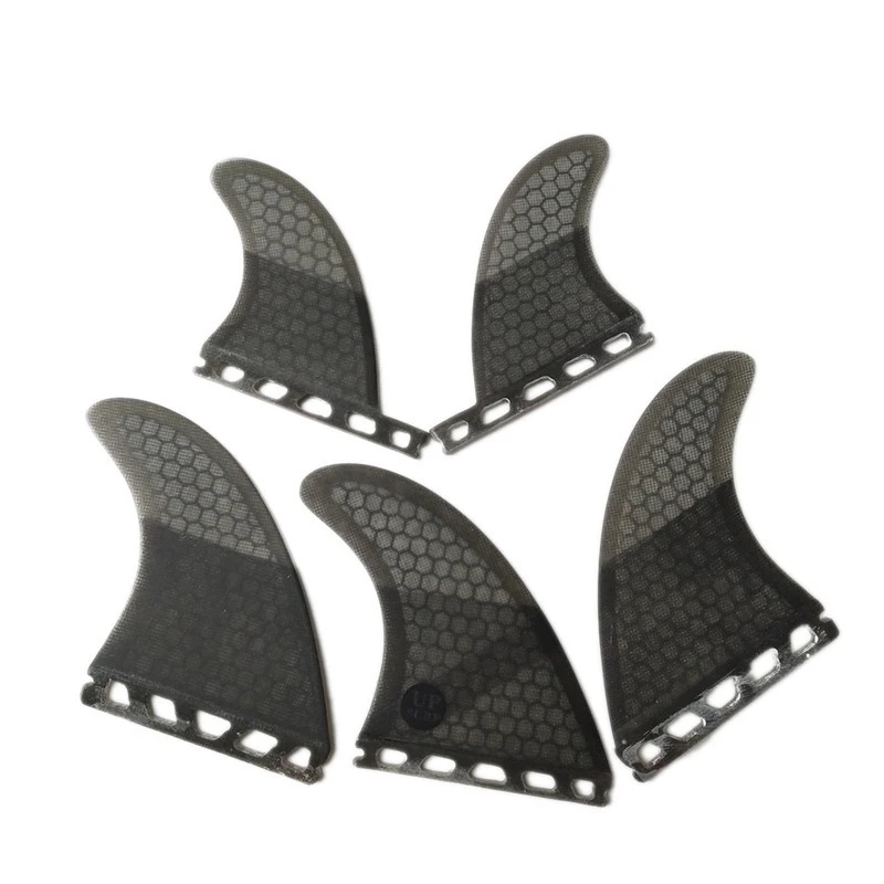 UPSURF FUTURE Tri-Quad Surfboard Fin Set M+GL Single Tabs Grey Honeycomb Fiberglass Quilhas Funboard Surfing Fins