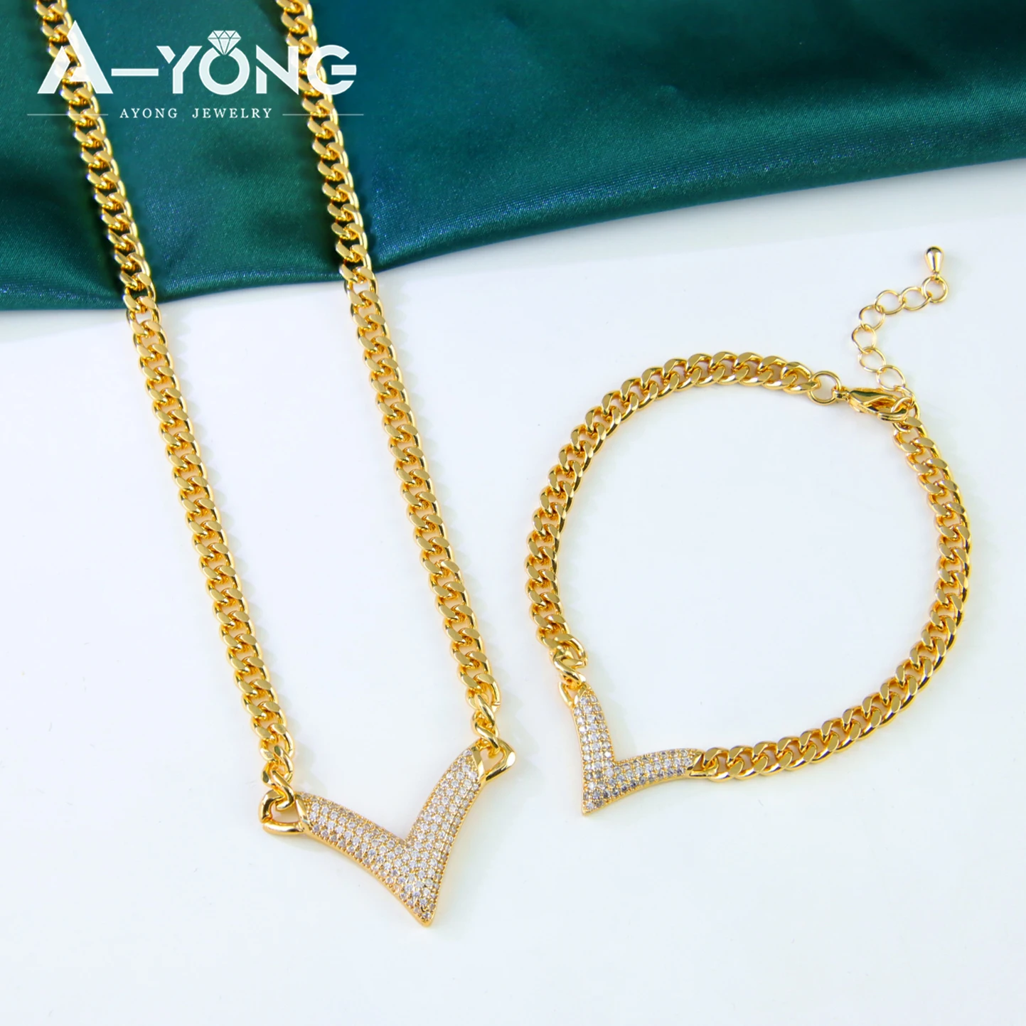 Luxus Dubai Vergoldet Halskette Set 21k Gold Farbe Italienische Volle 5A Zirkon Choker Anhänger Saudi Frauen Chic Hochzeit schmuck – Detail 4