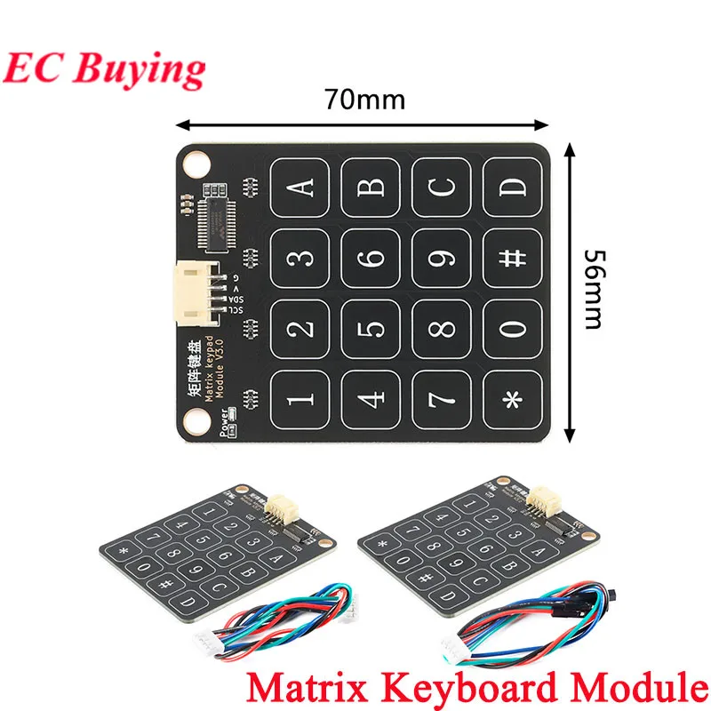 4x4 4*4 Matrix Button Keypad Switch Keyboard Array Module 16 Keys Capacitive Touch Breadboard For Arduino DIY Kit with Cable