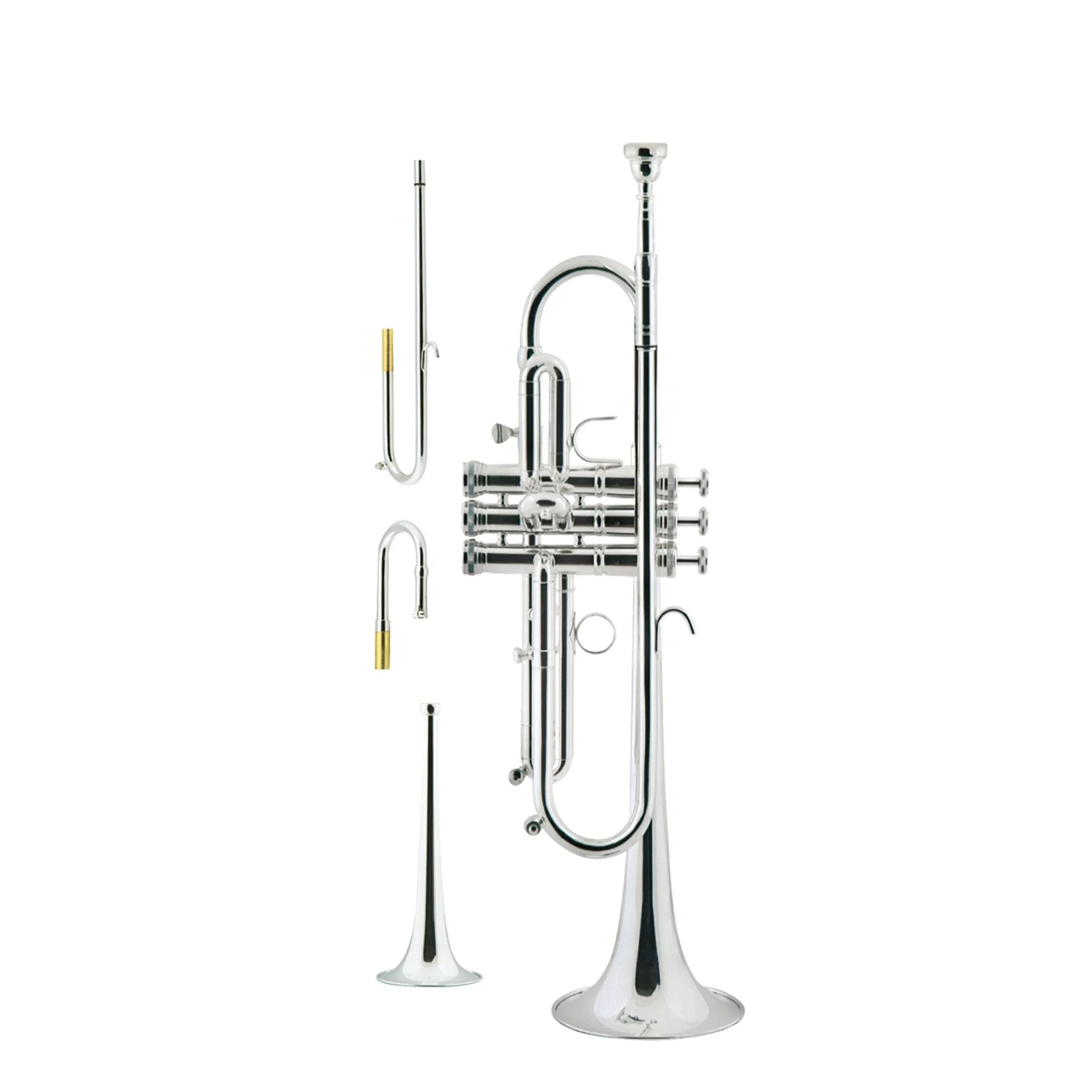 

High Grade Yellow Brass Silvered Plated BB Key Professional Trumpet (TP-H380S)