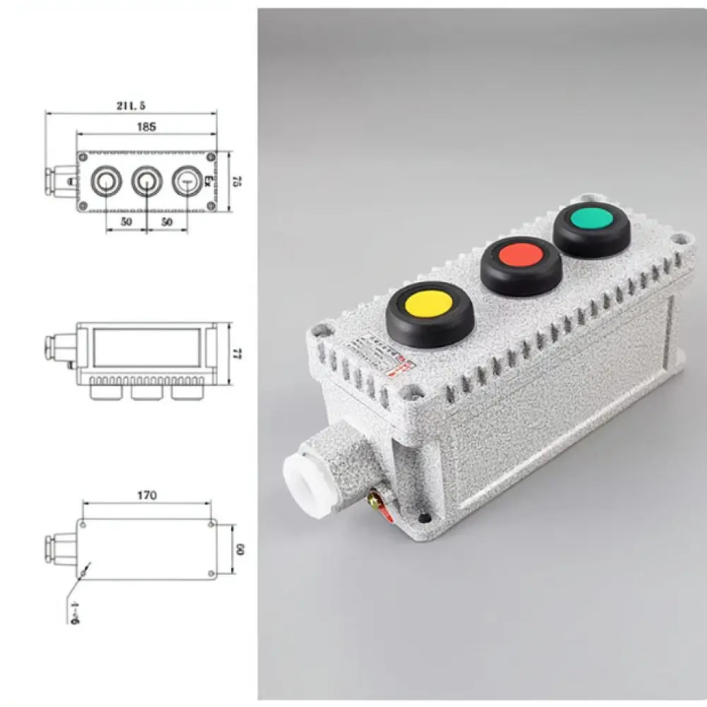 Explosion Proof Push Button Switch Box Emergency Stop Station Industrial Control Enclosure For Electrical Equipment