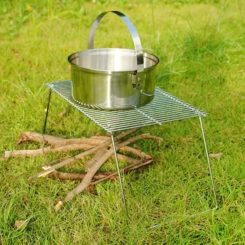 Skládací gril na oheň Multifunkční stojan na oheň na grilování Grilovací rošt pro venkovní dobrodružství, výlety, turistiku a kempování 8 nejlepší prodej otočit palivo - №8
