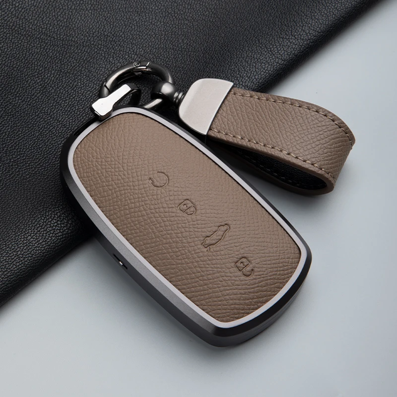 

Suitable for Chery TIGGO 8 Zinc Alloy + Leather Car Remote Key Case Cover Multiple Styles Metal Car Buckle Modification Shell