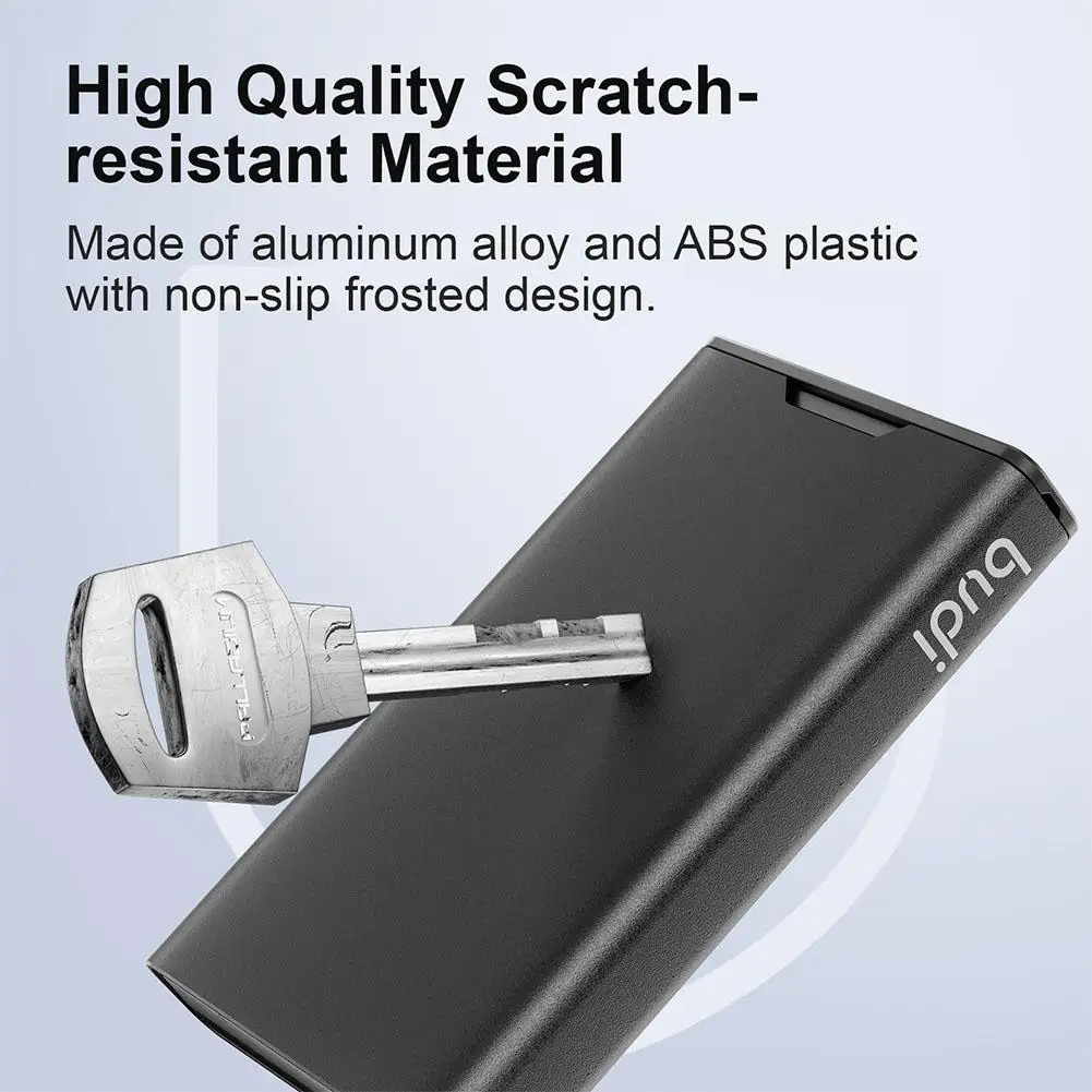 

BUDI SD TF SIM Card Case Holder Portable Aluminum Alloy Memory Card Box With Lanyard for 6 SD+8 TF+2 Nano SIM Cards A3Q4