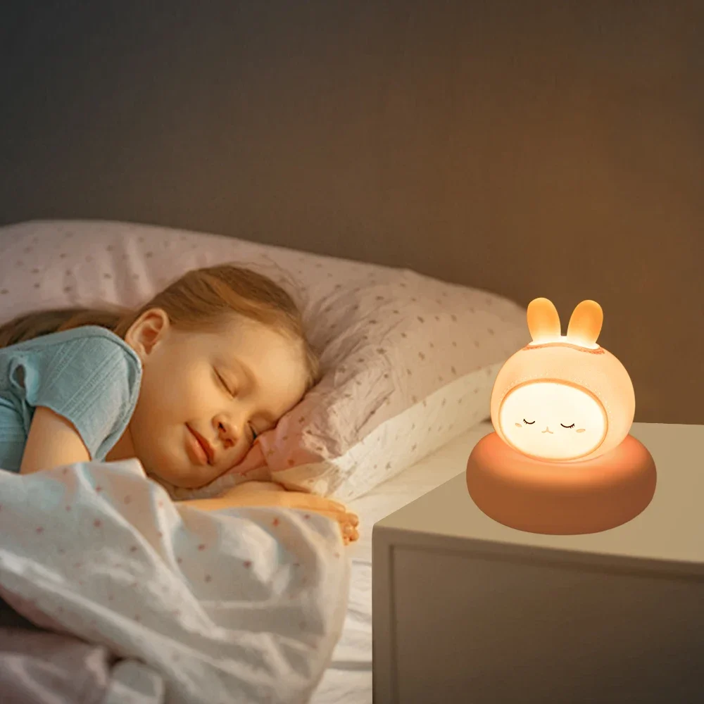 Cute Animal Night Light Novelty 3 Level Dimmable Nursery Nightlight USB Rechargeable Table Lamp for Breastfeeding Toddler Baby