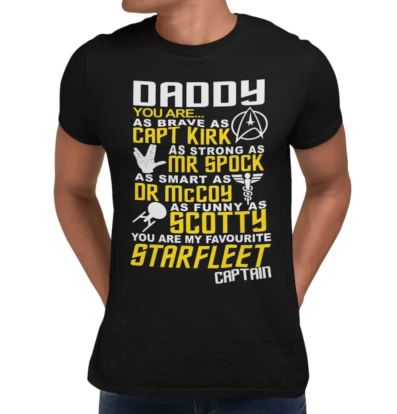 Daddy Favourite Starfleet Captain T-Shirt Men's Fathers Day Gift Tee Shirt Top