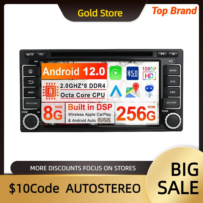 Android 13 8+256GB Car DVD Player Multimedia Player GPS Navigation For Subaru Forester Impreza 2008+ Auto Radio Stereo Head Unit