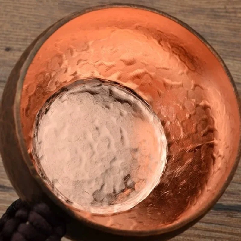 كوب قهوة كلاسيكي من النحاس النقي ، كوب موسكو بغل سميك كبير الحجم مطرقة الملمس مقبض منسوج 700 مللي كوب للبيرة ، كوب شاي أدوات المائدة