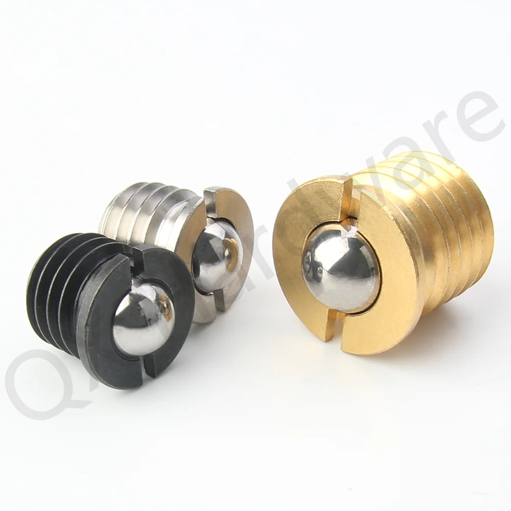 QX413 M5~M16 Factory Outlet Slotted Spring Ball Plunger Brass/Carbon Steel/Stainless Steel Set Bolt With Flange Positioning Ball