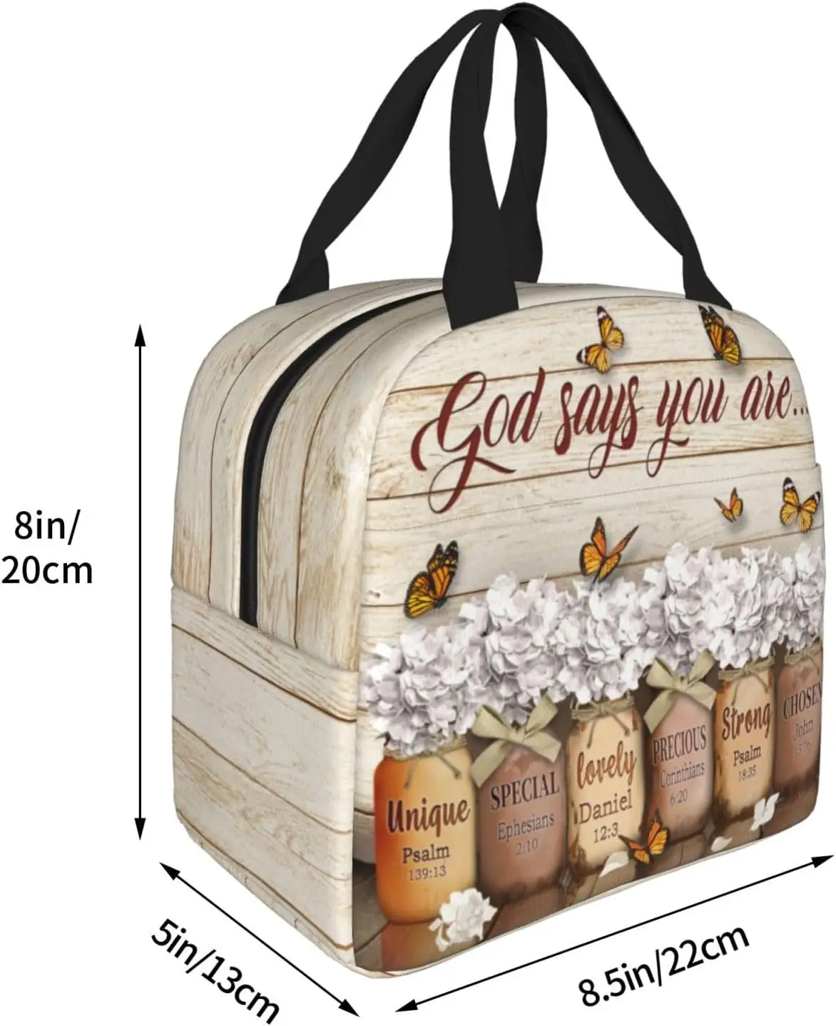 พระเจ้าบอกว่าคุณคือกระเป๋าใส่อาหารกลางวัน กระเป๋าใส่อาหารกลางวันสำหรับผู้หญิง ข้อความในพระคัมภีร์ตามหลักศาสนาคริสต์ กล่องอาหารกลางวันข้อความในพระคัมภีร์ของพระเยซู