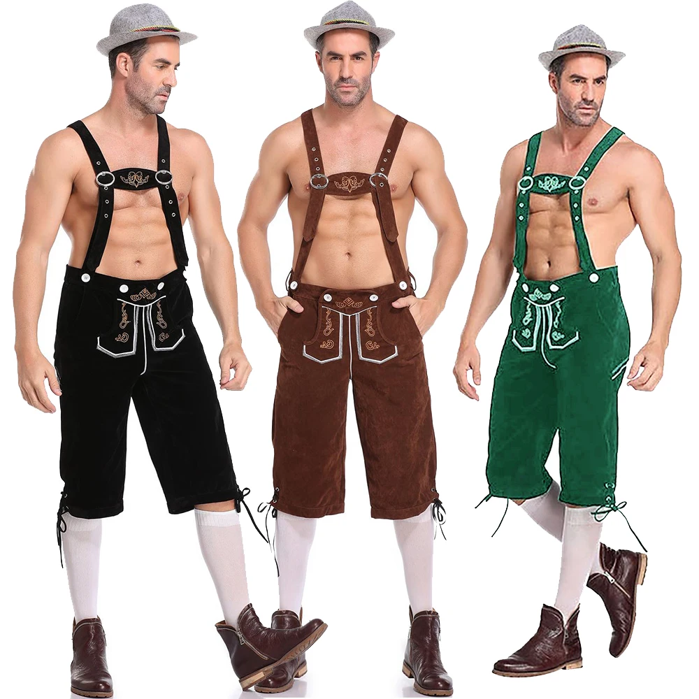 Oktoberfest Cosplay Costume Disguise Beer Festival Shirt Overall Full Set Men Halloween Carnival Party Stage Clothes Role Play