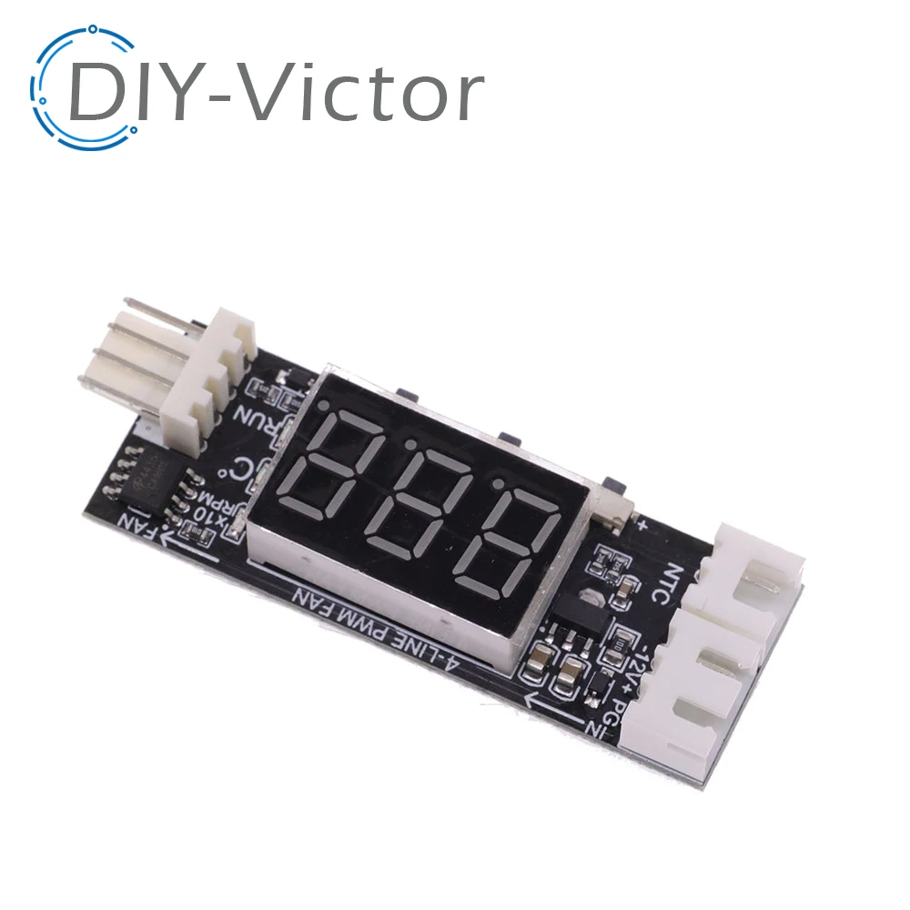 DC 12V 4 Wire PWM Fan Temperature Control Governor Temperature Speed Digital Display Support 3A Fan On/Off Control