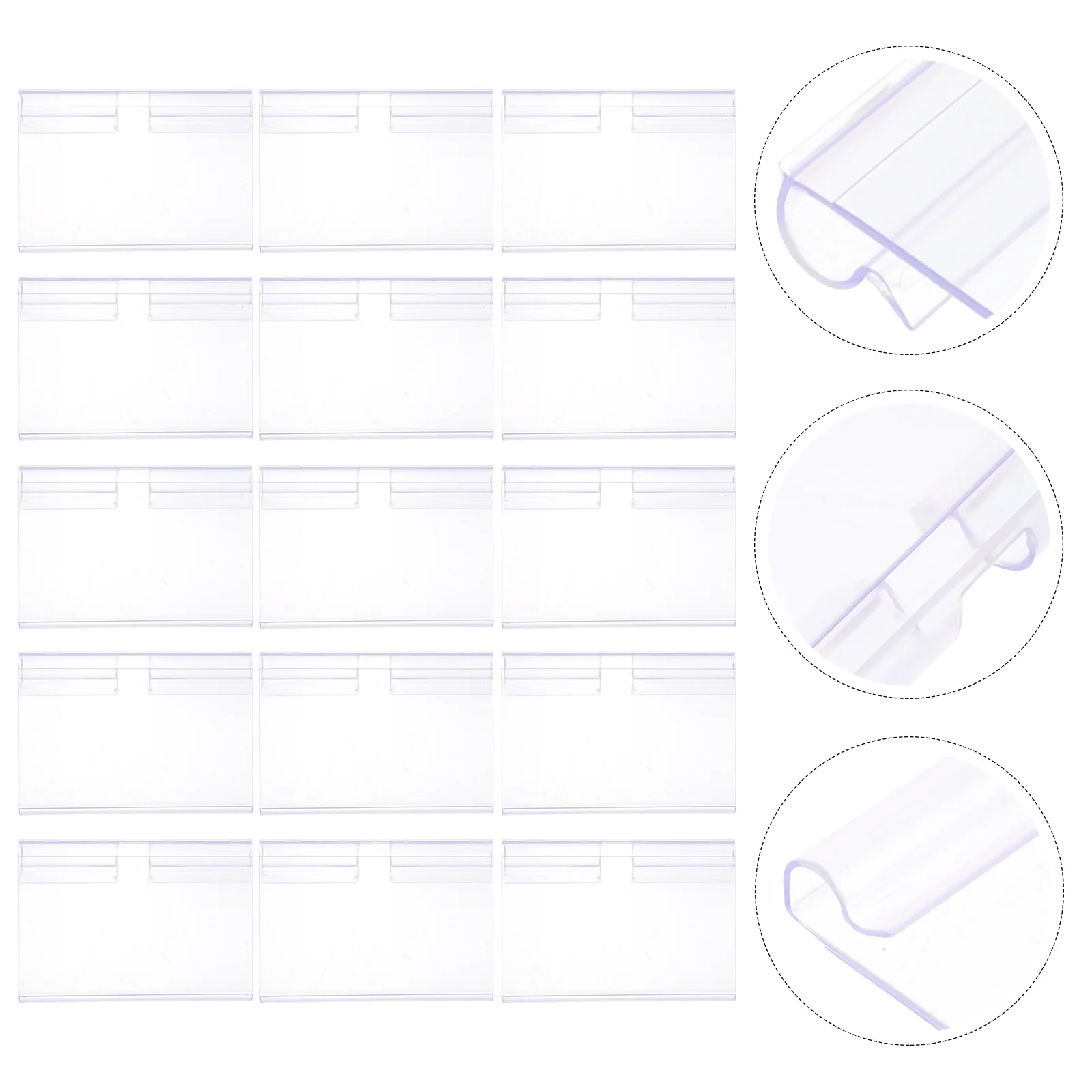 

50Pcs Transparent Label Holders for Shelves Practical Durable Price Tags Display Stand Suitable for Various Commodities