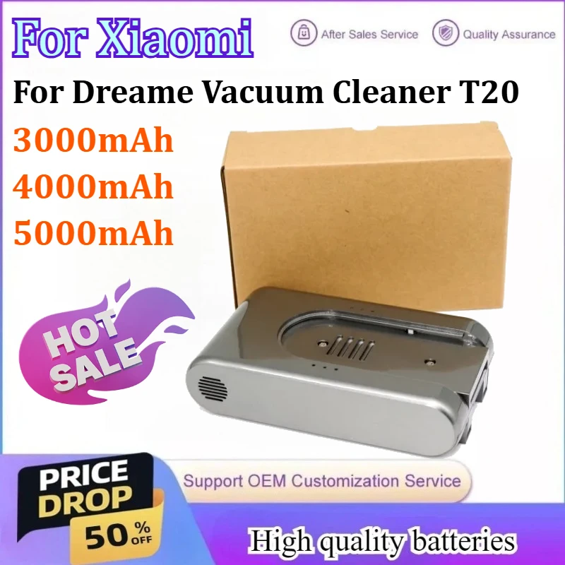 

Сменный аккумулятор для пылесоса Xiaomi Dreame T20 25,2 В 3000 мАч/5000 мАч литий-ионный новый аккумулятор для пылесоса большой емкости