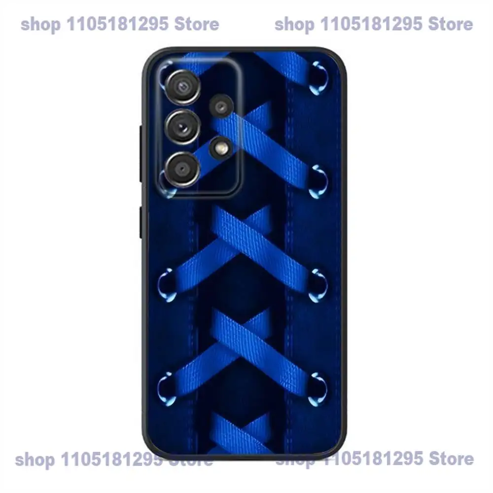 パーソナライズされたスニーカーレース柄のスマホケース、Samsung S25、24、23、22、21、20、Ultra、10、10E、Plus、Note20用、ブラックケース